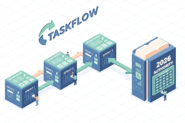 TaskFlow: 90-Day Content Sprints for 2026 Authority